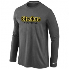 Nike Pittsburgh Steelers Authentic Font Long Sleeve NFL T-Shirt - Dark Grey