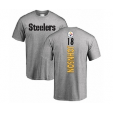 Pittsburgh Steelers #18 Diontae Johnson Ash Backer T-Shirt