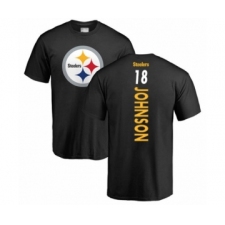 Pittsburgh Steelers #18 Diontae Johnson Black Backer T-Shirt