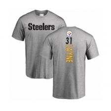 Pittsburgh Steelers #31 Justin Layne Ash Backer T-Shirt
