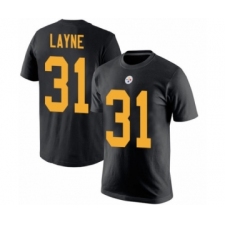 Pittsburgh Steelers #31 Justin Layne Black Rush Pride Name & Number T-Shirt