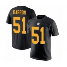 Pittsburgh Steelers #51 Mark Barron Black Rush Pride Name & Number T-Shirt