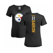 Women's Pittsburgh Steelers #51 Mark Barron Black Backer Slim Fit T-Shirt