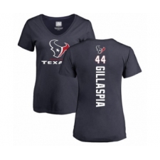Football Women's Houston Texans #44 Cullen Gillaspia Navy Blue Backer T-Shirt