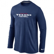 Nike Houston Texans Authentic Font Long Sleeve NFL T-Shirt - Dark Blue