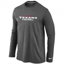 Nike Houston Texans Authentic Font Long Sleeve NFL T-Shirt - Dark Grey