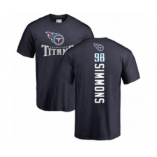 Football Tennessee Titans #98 Jeffery Simmons Navy Blue Backer T-Shirt