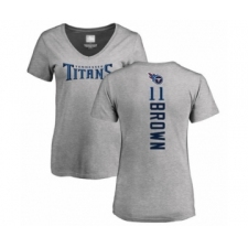 Football Women's Tennessee Titans #11 A.J. Brown Ash Backer T-Shirt
