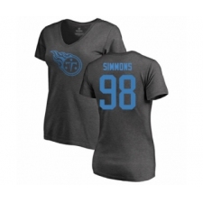 Football Women's Tennessee Titans #98 Jeffery Simmons Ash One Color T-Shirt