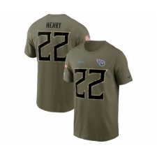Men's Tennessee Titans #22 Derrick Henry 2022 Olive Salute to Service T-Shirt