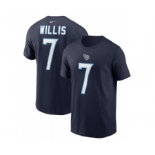 Men's Tennessee Titans #7 Malik Willis 2022 Navy Name & Number T-Shirt