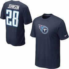 Nike Tennessee Titans #28 Chris Johnson Name & Number NFL T-Shirt - Navy Blue
