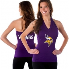 All Sport Couture Minnesota Vikings Women's Blown Cover Halter Top - Purple
