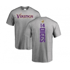 Football Minnesota Vikings #14 Stefon Diggs Ash Backer T-Shirt