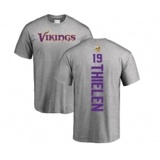 Football Minnesota Vikings #19 Adam Thielen Ash Backer T-Shirt