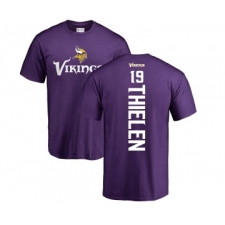 Football Minnesota Vikings #19 Adam Thielen Purple Backer T-Shirt