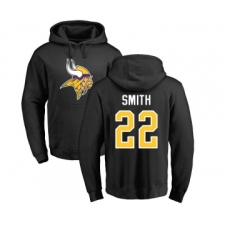Football Minnesota Vikings #22 Harrison Smith Black Name & Number Logo Pullover Hoodie