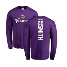 Football Minnesota Vikings #22 Harrison Smith Purple Backer Long Sleeve T-Shirt