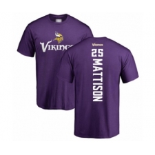 Football Minnesota Vikings #25 Alexander Mattison Purple Backer T-Shirt