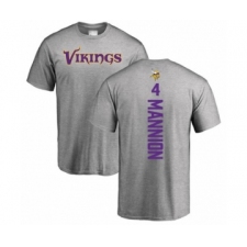 Football Minnesota Vikings #4 Sean Mannion Ash Backer T-Shirt