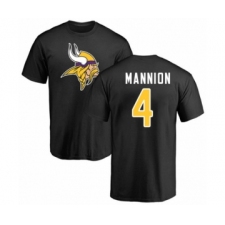 Football Minnesota Vikings #4 Sean Mannion Black Name & Number Logo T-Shirt