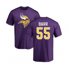 Football Minnesota Vikings #55 Anthony Barr Purple Name & Number Logo T-Shirt