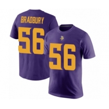 Football Minnesota Vikings #56 Garrett Bradbury Purple Rush Pride Name & Number T-Shirt