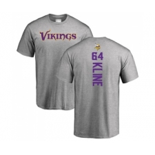 Football Minnesota Vikings #64 Josh Kline Ash Backer T-Shirt