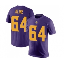 Football Minnesota Vikings #64 Josh Kline Purple Rush Pride Name & Number T-Shirt