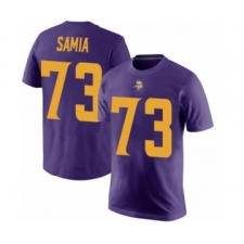 Football Minnesota Vikings #73 Dru Samia Purple Rush Pride Name & Number T-Shirt