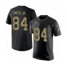 Football Minnesota Vikings #84 Irv Smith Jr. Black Camo Salute to Service T-Shirt