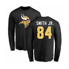 Football Minnesota Vikings #84 Irv Smith Jr. Black Name & Number Logo Long Sleeve T-Shirt