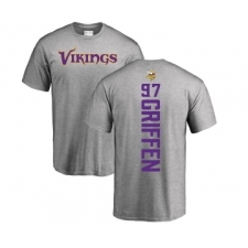 Football Minnesota Vikings #97 Everson Griffen Ash Backer T-Shirt