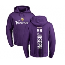 Football Minnesota Vikings #98 Linval Joseph Purple Backer Pullover Hoodie