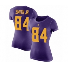 Football Women's Minnesota Vikings #84 Irv Smith Jr. Purple Rush Pride Name & Number T-Shirt
