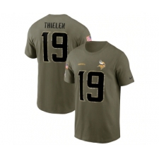 Men's Minnesota Vikings #19 Adam Thielen 2022 Olive Salute to Service T-Shirt