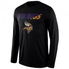 NFL Men's Minnesota Vikings Nike Black Legend Staff Practice Long Sleeve Performance T-Shirt