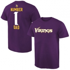 NFL Men's Minnesota Vikings Pro Line Purple Number 1 Dad T-Shirt