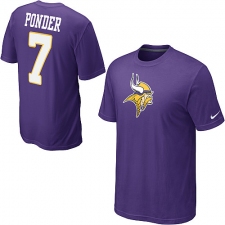 Nike Minnesota Vikings #7 Christian Ponder Name & Number NFL T-Shirt - Purple