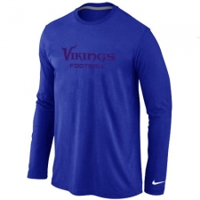 Nike Minnesota Vikings Authentic Font Long Sleeve NFL T-Shirt - Blue