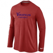 Nike Minnesota Vikings Authentic Font Long Sleeve NFL T-Shirt - Red