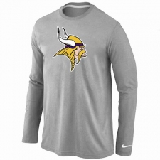 Nike Minnesota Vikings Team Logo Long Sleeve NFL T-Shirt - Grey
