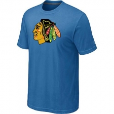 NHL Men's Chicago Blackhawks Big & Tall Logo T-Shirt - Light Blue