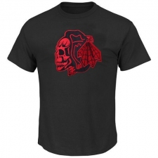 NHL Men's Chicago Blackhawks T-Shirts - Black/Red Skull