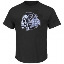NHL Men's Chicago Blackhawks T-Shirts - Black/White Skull