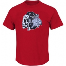 NHL Men's Chicago Blackhawks T-Shirts - Red/White Skull
