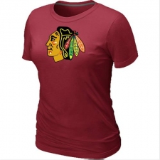 NHL Women's Chicago Blackhawks Big & Tall Logo T-Shirt - Red