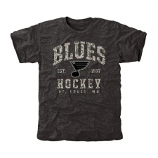 NHL Men's St. Louis Blues Black Camo Stack Tri-Blend T-Shirt