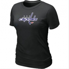 NHL Women's Washington Capitals Big & Tall Logo T-Shirt - Black
