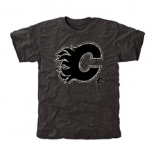NHL Men's Calgary Flames Black Rink Warrior Tri-Blend T-Shirt